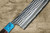 Yu Kurosaki R2(SG2) Hammered SENKO-EI WA RSTCA Japanese Chef's Nakiri(Vegetable) 165mm with Blue Turquoise & Rosewood Handle 