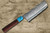 Yu Kurosaki R2(SG2) Hammered SENKO-EI WA RSTCA Japanese Chef's Nakiri(Vegetable) 165mm with Blue Turquoise & Rosewood Handle 