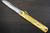 HIGONOKAMI Nagao Kanekoma Aogami Damascus Engraving Folding Kiritsuke-Petty Knife(Utility) 90mm with Golden Brass Handle [Holy Beasts - GENBU] 