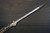 HIGONOKAMI Nagao Kanekoma Aogami Damascus Engraving Folding Kiritsuke-Petty Knife(Utility) 90mm with Golden Brass Handle [Holy Beasts - KIRIN] 