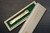 HIGONOKAMI Nagao Kanekoma Aogami Damascus Engraving Folding Kiritsuke-Petty Knife(Utility) 90mm with Golden Brass Handle [Holy Beasts - KIRIN] 