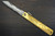 HIGONOKAMI Nagao Kanekoma Aogami Damascus Engraving Folding Kiritsuke-Petty Knife(Utility) 90mm with Golden Brass Handle [Holy Beasts - KIRIN] 