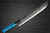 Takeshi Saji R2 Diamond Finish Damascus TCA Japanese Chef's Sakimaru-Slicer(Sujihiki) 390mm with Blue Turquoise Handle