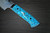Takeshi Saji R2 Diamond Finish Damascus TCA Japanese Chef's Sakimaru-Slicer(Sujihiki) 390mm with Blue Turquoise Handle