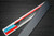 Takeshi Saji R2 Diamond Finish Damascus TCA Japanese Chef's Sakimaru-Slicer(Sujihiki) 390mm with Blue Turquoise Handle
