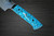 Takeshi Saji R2 Diamond Finish Damascus TCA Japanese Chef's Sakimaru-Slicer(Sujihiki) 390mm with Blue Turquoise Handle 