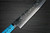 Takeshi Saji R2 Diamond Finish Damascus TCA Japanese Chef's Sakimaru-Slicer(Sujihiki) 390mm with Blue Turquoise Handle 