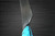 Takeshi Saji R2 Diamond Finish Damascus TCA Japanese Chef's Sakimaru-Slicer(Sujihiki) 390mm with Blue Turquoise Handle 