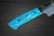 Takeshi Saji R2 Diamond Finish Damascus TCA Japanese Chef's Sakimaru-Slicer(Sujihiki) 390mm with Blue Turquoise Handle 