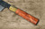 Kisuke Manaka ENN Blue#1 Kurouchi Hammered KRBFW Japanese Chef's Gyuto Knife 210mm with White Buffalo Ferrule Karin Lump Handle 