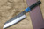 Yoshimi Kato Aogami Super Kurouchi Square-Hammered Japanese Chef's Bunka Knife 170mm with Ebony Handle [Blue-White Resin Ferrule]