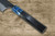 Yoshimi Kato Aogami Super Kurouchi Square-Hammered Japanese Chef's Bunka Knife 170mm with Ebony Handle [Blue-White Resin Ferrule] 