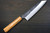 Yoshimi Kato Aogami Super Kurouchi V-Hammered Japanese Chef's Bunka Knife 170mm with Olive Handle [Natural Finish V-shaped] 