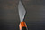 Yoshimi Kato Aogami Super Clad Nashiji Japanese Chef's Santoku Knife 170mm with Ebony Handle [Orange Resin Ferrule] 
