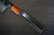 Yoshimi Kato R2 Mirrored Damascus Japanese Chef's Nakiri(Vegetable) 165mm with Ebony Handle [Orange Resin Ferrule] 