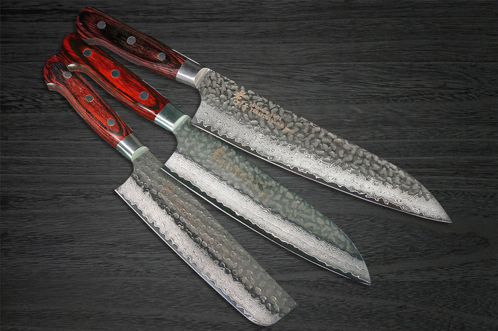 9580　堺孝行 プロの料理人が愛用！槌目ダマスカス 33層 菜切り Amazon | 堺孝行 槌目ダマスカス VG10割込み 33層 菜切り160mm 07393