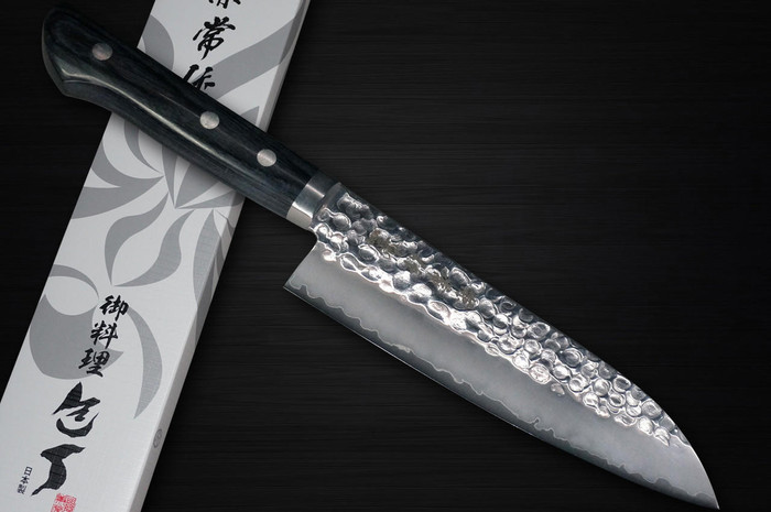 Kanetsune KC-940 VG1 Stainless Hammered Japanese Chef's Santoku Knife 165mm [White Package]