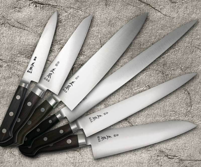 Meoto MV Stainless Steel Japanese Chef's Knife SET with Cute Oval Hygienic  Handle for Couple & Family