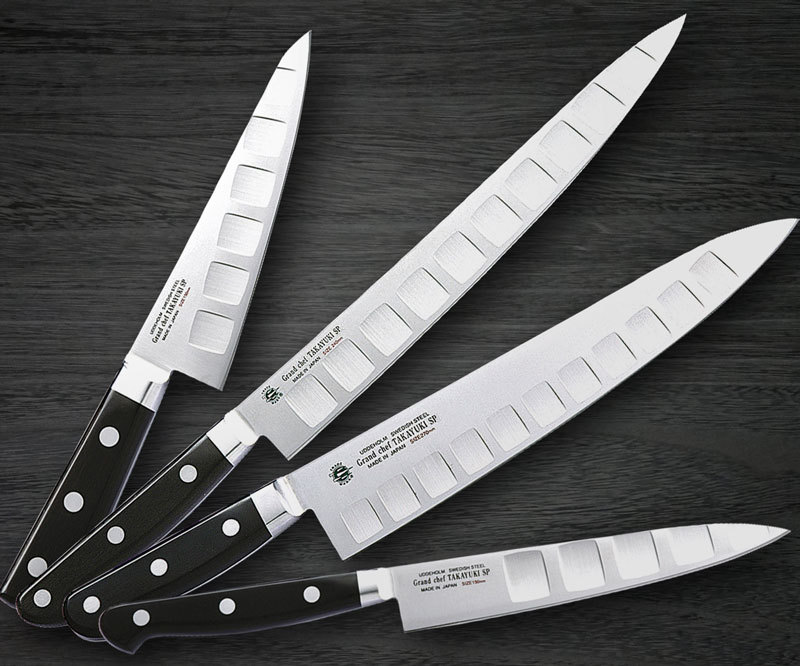 Kanetsune KC-950 DSR-1K6 Stainless Hammered Japanese Chef's Knife SET  (Gyuto240-Gyuto210-Slicer240-Slicer210-Santoku-Vegetable-Petty)