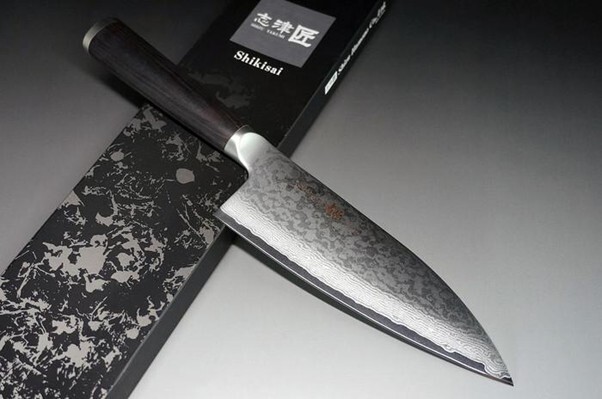 Shikisai MIYAKO 33-Layer Damascus Deba Knife 165mm