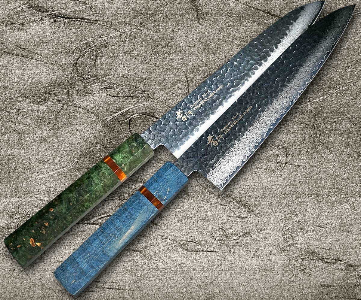 Sakai Takayuki 33-Layer VG10 Damascus Hammered WA Japanese Chef's Knife SET  (Gyuto210-Slicer-Nakiri-Honesuki180-Petty150-Steak Petty-Kengata