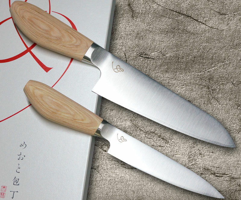 Kei Kobayashi R2 Special Finished CS Japanese Chef's Knife SET  (Gyuto210-Slicer-Bunka-Vegetable-Petty) with Red Lacquered Wood Handle