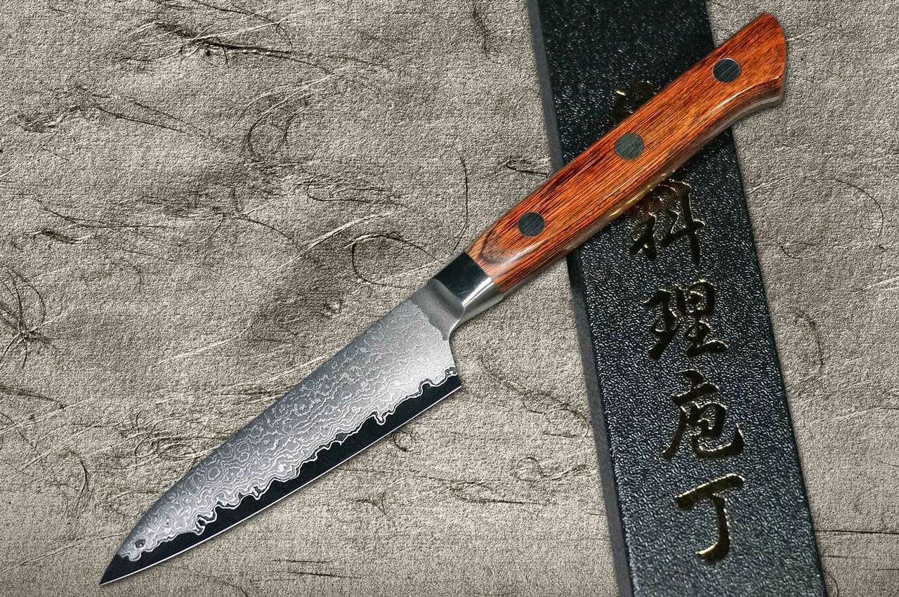 Tamahagane Bamboo 3-Layer Stainless Japanese Chef's Paring Knife 90mm