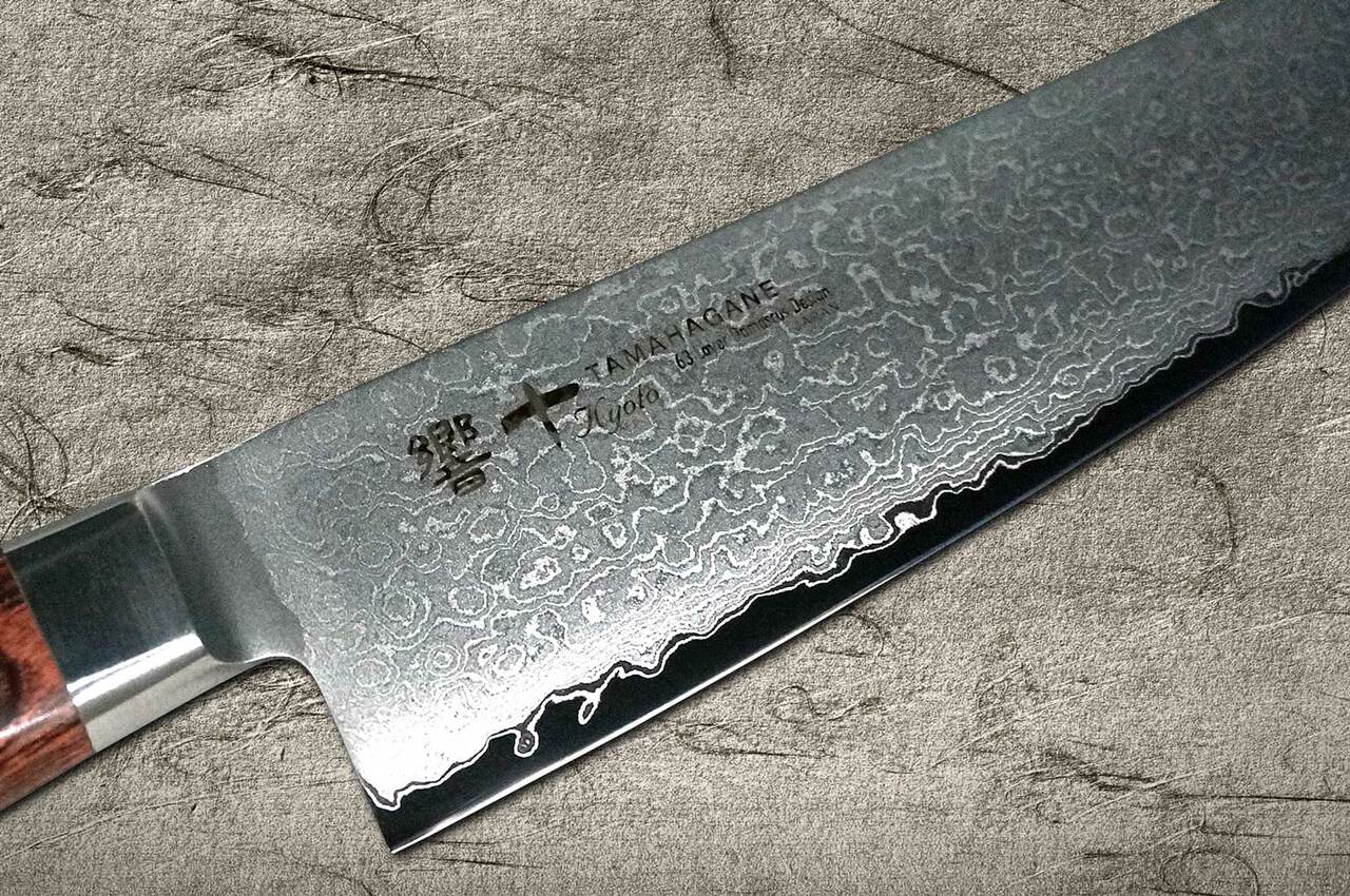 Tamahagane Kyoto 63 Layer-Damascus Wood Handle Japanese Chef's Paring Knife  90mm