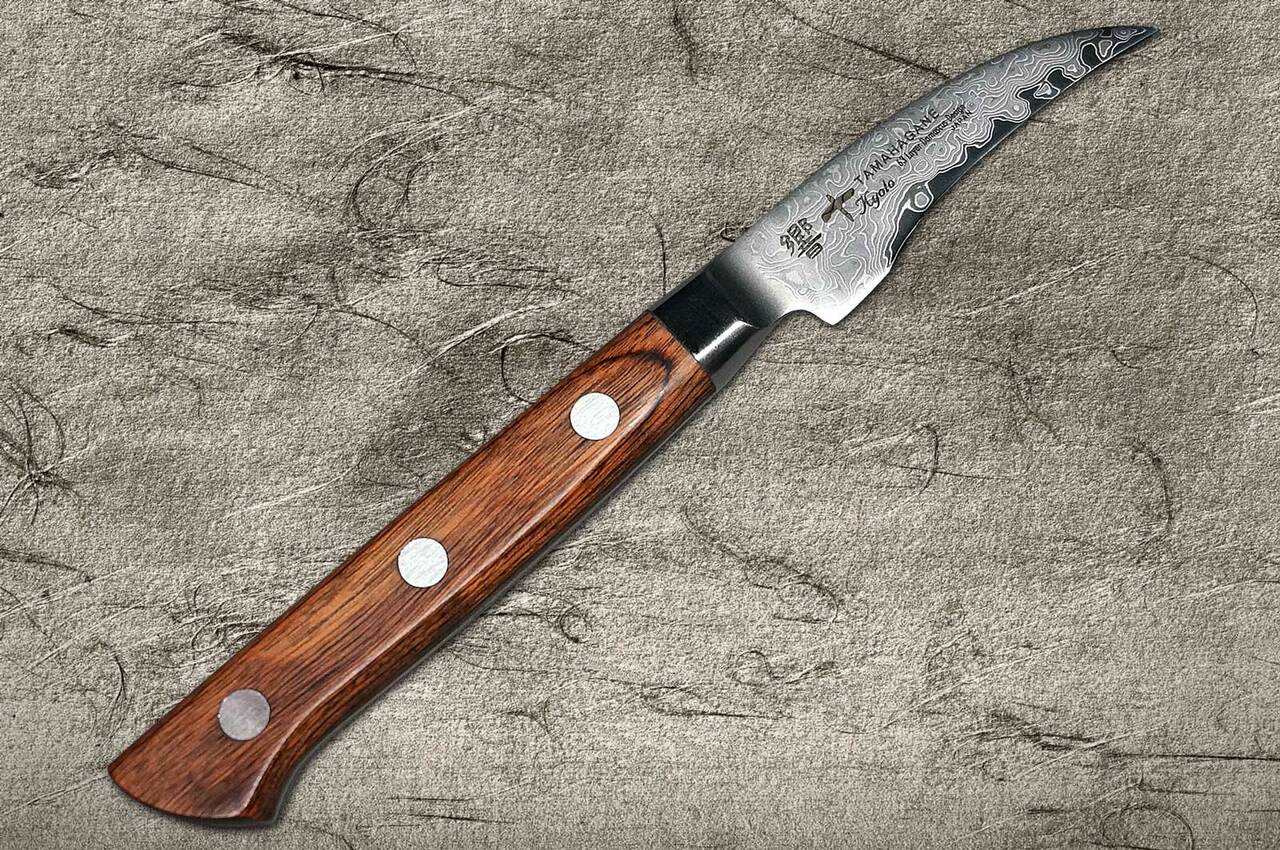 Damascus Paring Knife Japanese VG10 Steel 3.25 Stabilized Maple Burl  Handle, Kitchen Knife W/ 67 Layer SS Damascus 