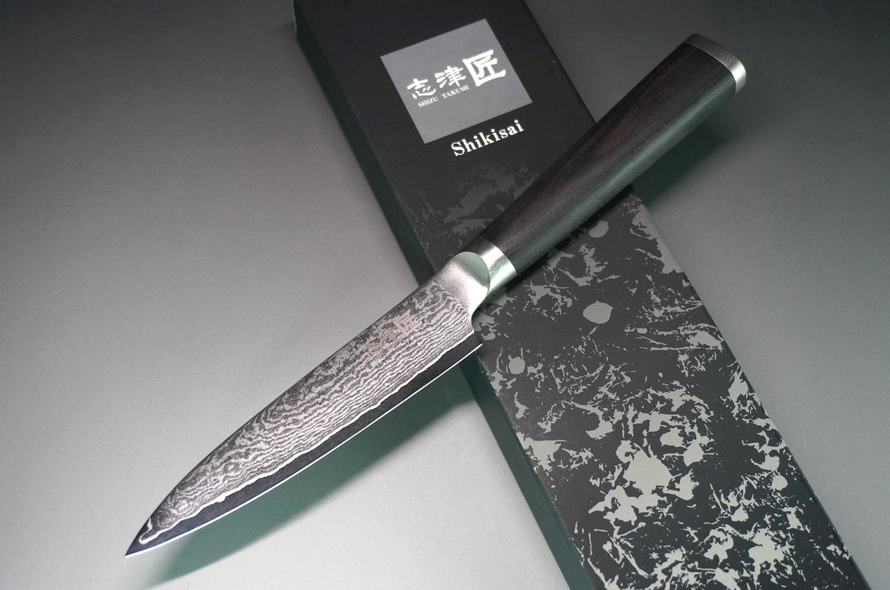 Shikisai MIYAKO 33 Layer Damascus AUS8 Japanese Chefs Petty KnifeUtility 110mm