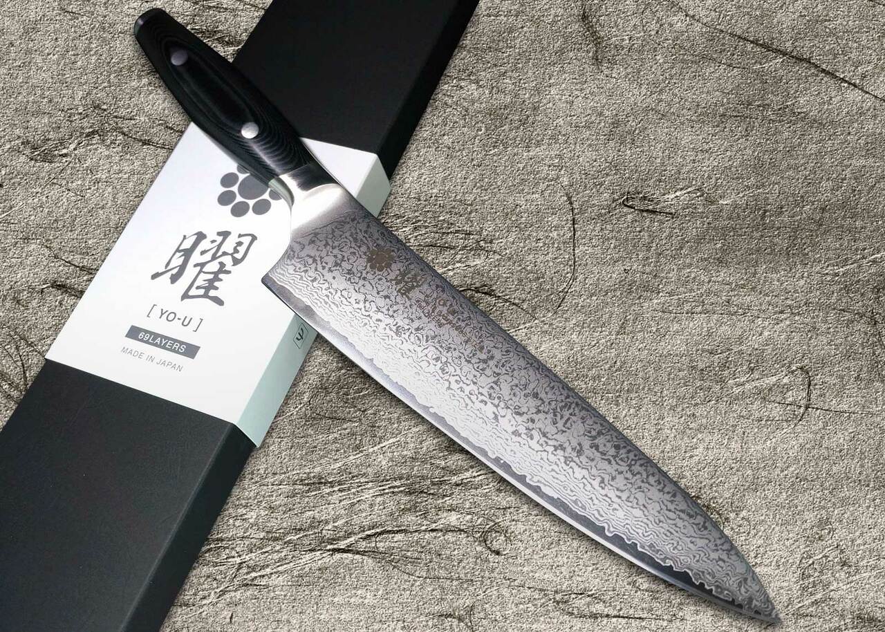 【雄貴3】 Yaxell YO-U 69-Layer VG-10 Damascus Japanese Chef's Gyuto Knife