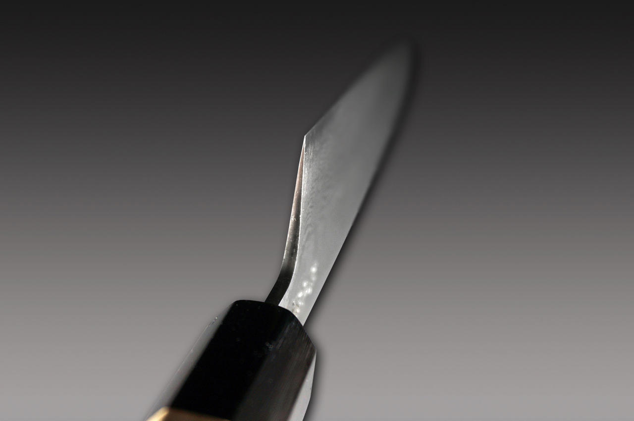 大阪新刀 見応えある華やかな波紋❗ 合法品 日本刀 残欠 研ぎ上がり ナイフ Yanagi Knife 柳葉刀鋪 . Sakai Takayuki