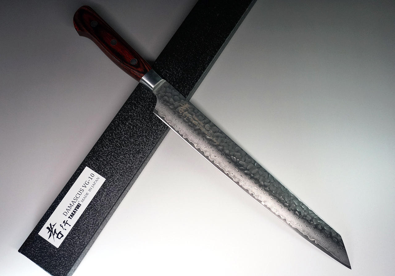 Sakai Takayuki 33-Layer VG10 Damascus Hammered WA Japanese Chef's Knife SET  (Steak Petty Knife120mm x 2pcs)