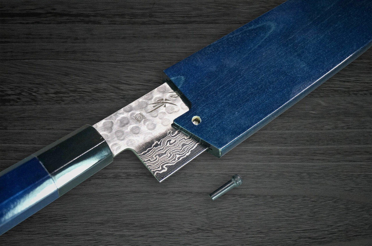 Indigo dyed Magnolia Saya Sheath for 180mm Chef Knife(Gyuto)