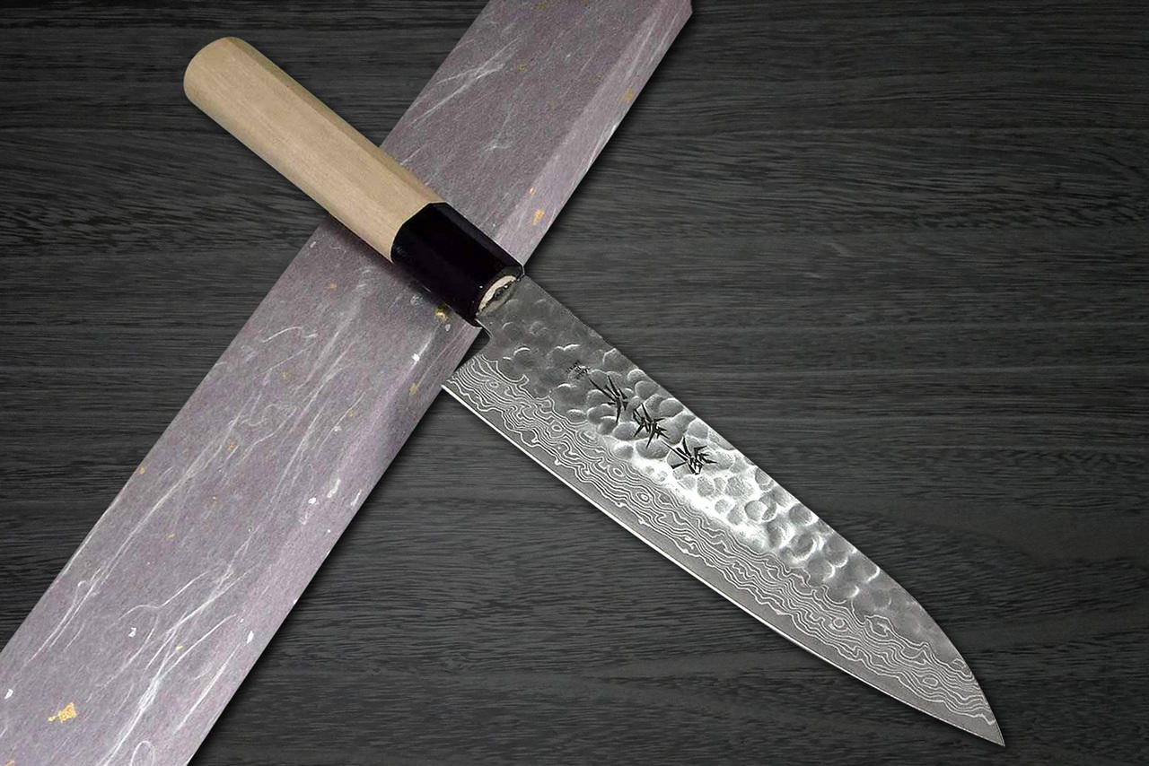 刀 トマトング Sakai Takayuki 45-Layer Damascus Buffalo Tsuba Japanese