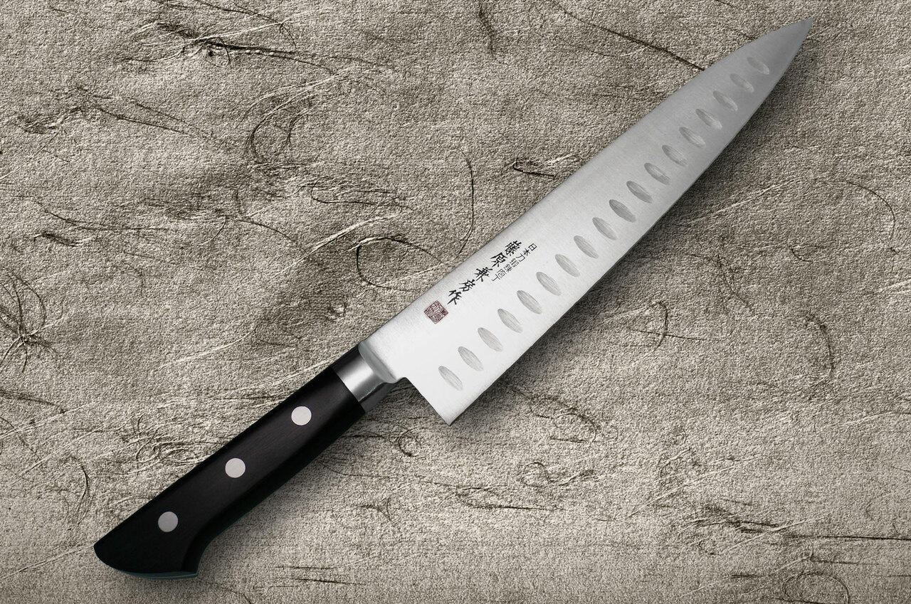 Fujiwara Kanefusa Molybdenum Stainless Dimples Japanese Chef's