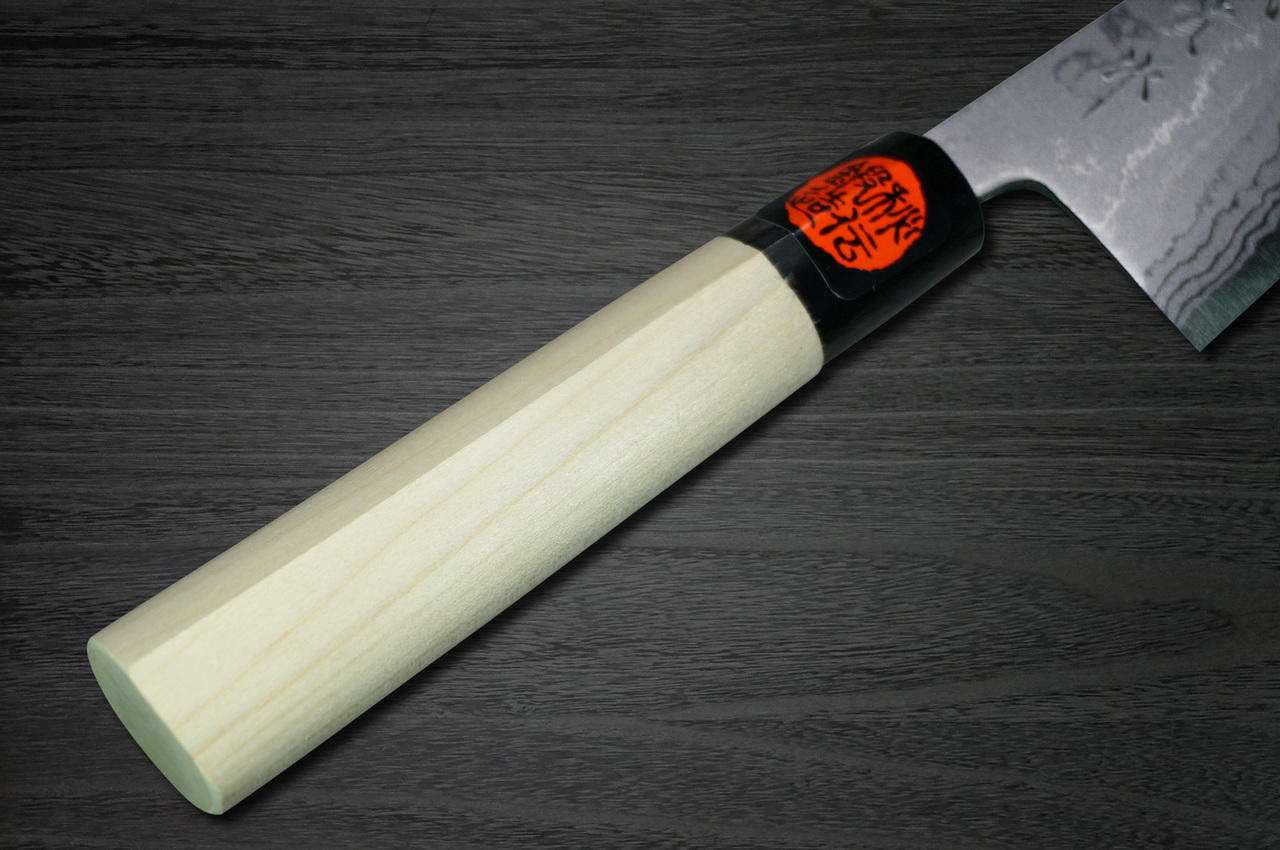 Shigeki Tanaka Aogami No.2 Damascus MB Japanese Chefs Gyuto Knife 210mm with Magnolia Wood Handle