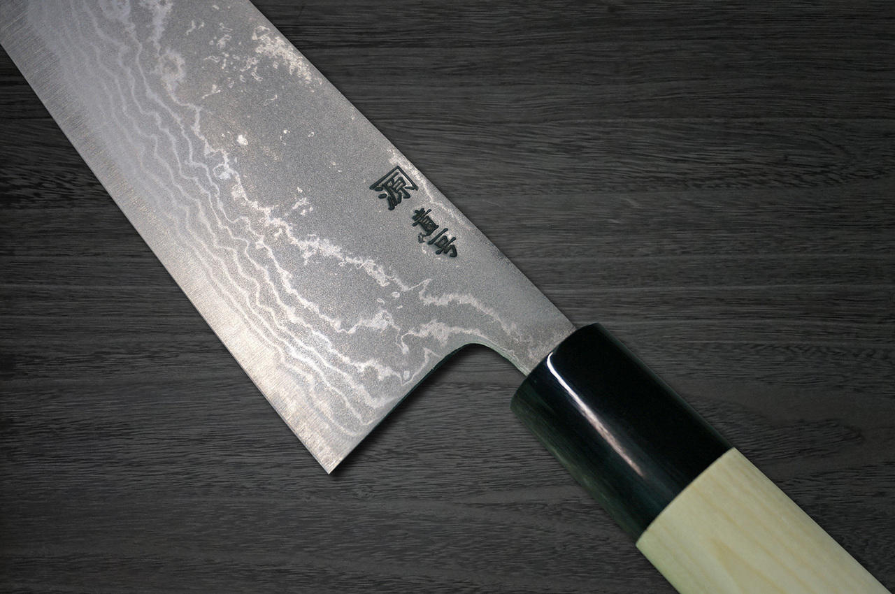 Shigeki Tanaka Aogami No.2 Damascus MB Japanese Chefs Gyuto Knife 210mm with Magnolia Wood Handle