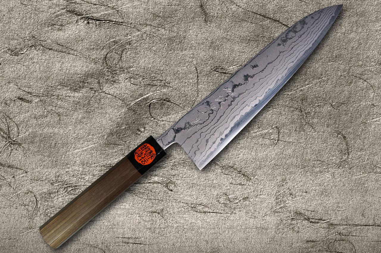 Shigeki Tanaka Aogami No.2 Damascus WN Japanese Chef's Gyuto Knife 210mm with Walnut Handle 