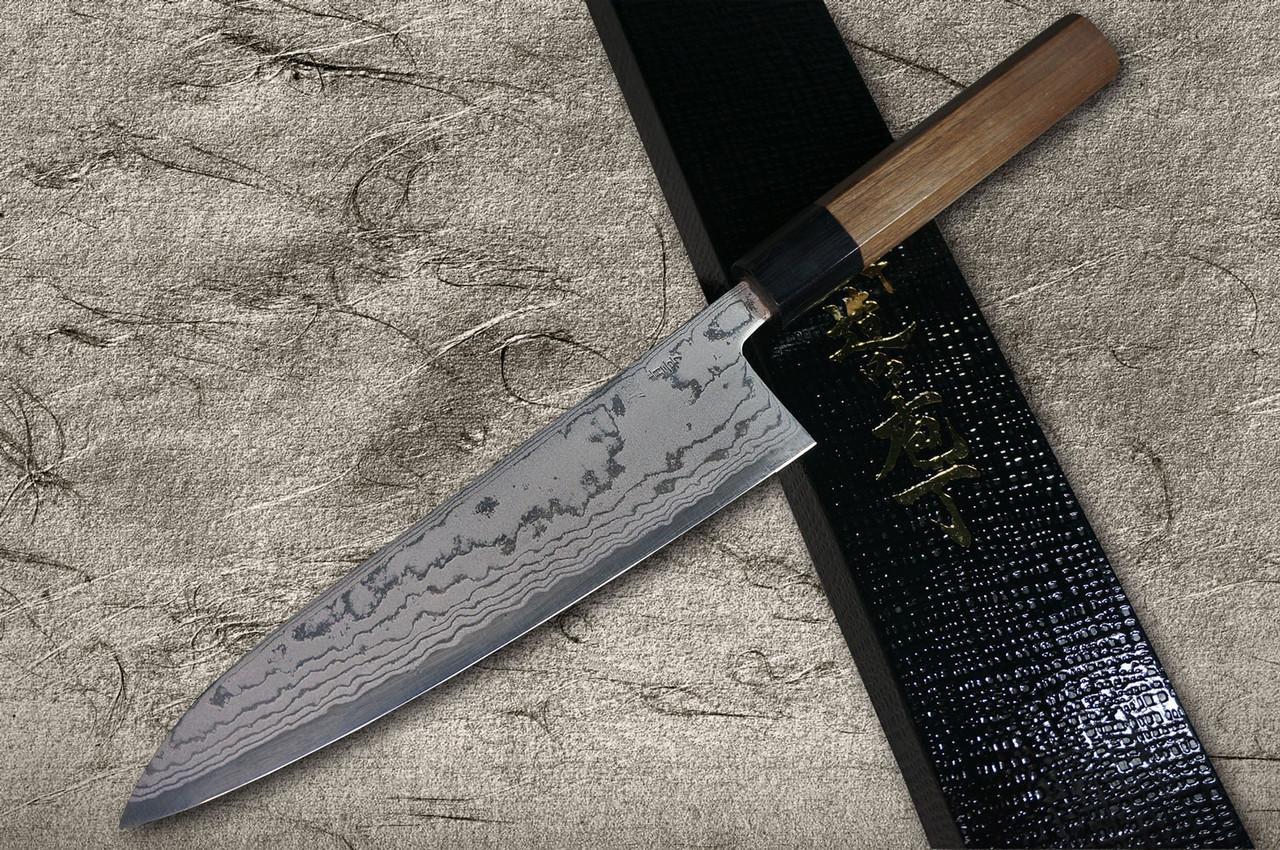 Shigeki Tanaka Aogami No.2 Damascus WN Japanese Chef's Gyuto Knife 210mm with Walnut Handle 
