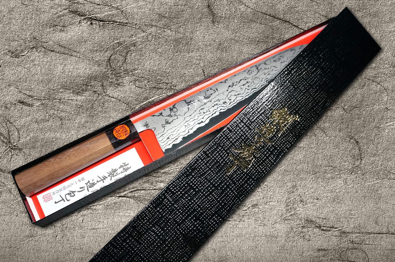 重木田中青纸No.2大马士革WN日本厨师牛刀270毫米带胡桃木手柄