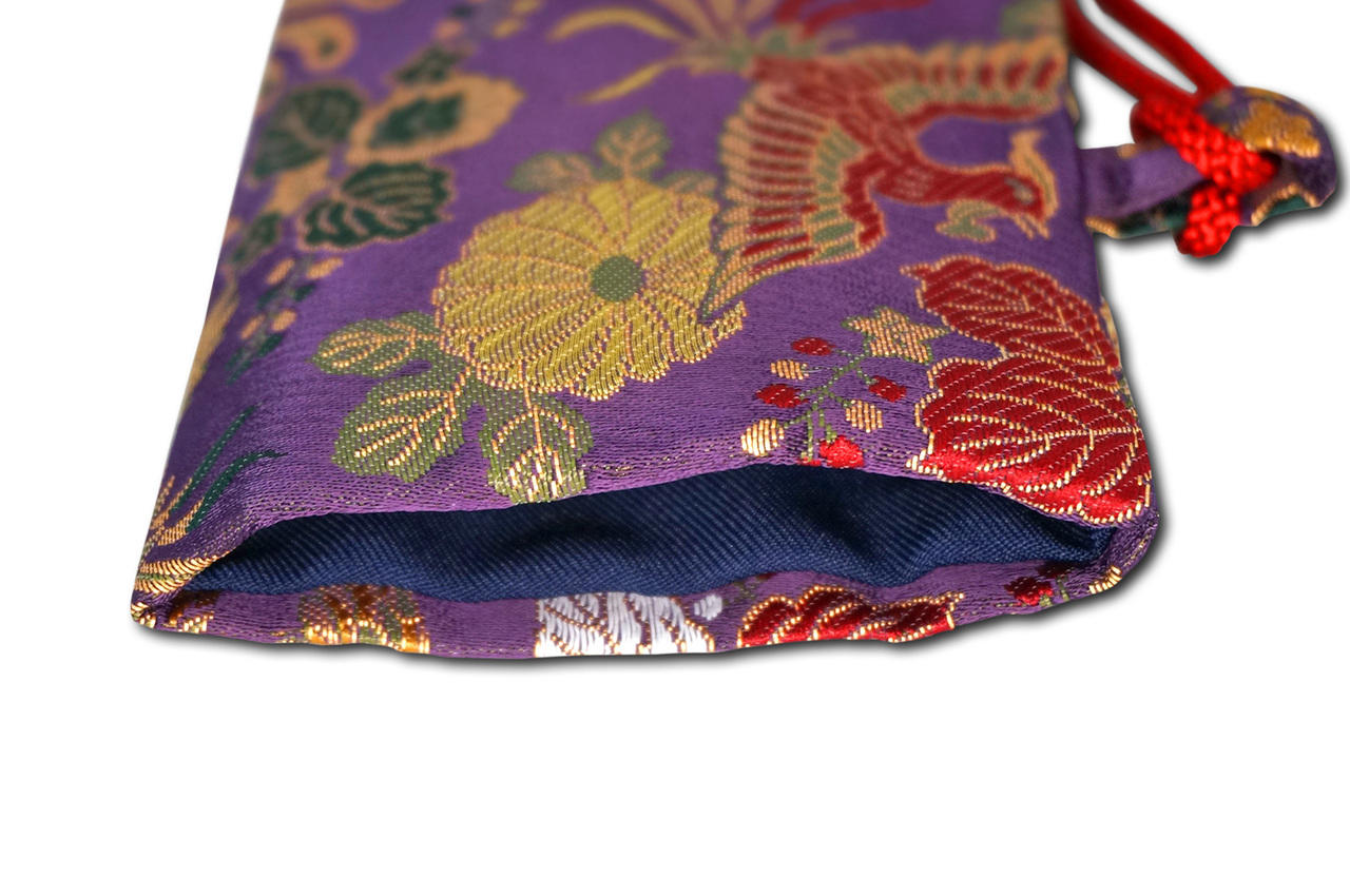 Nishiki Kimono Kitchen Knife Carry Bag Ancient Purple Gokuraku 