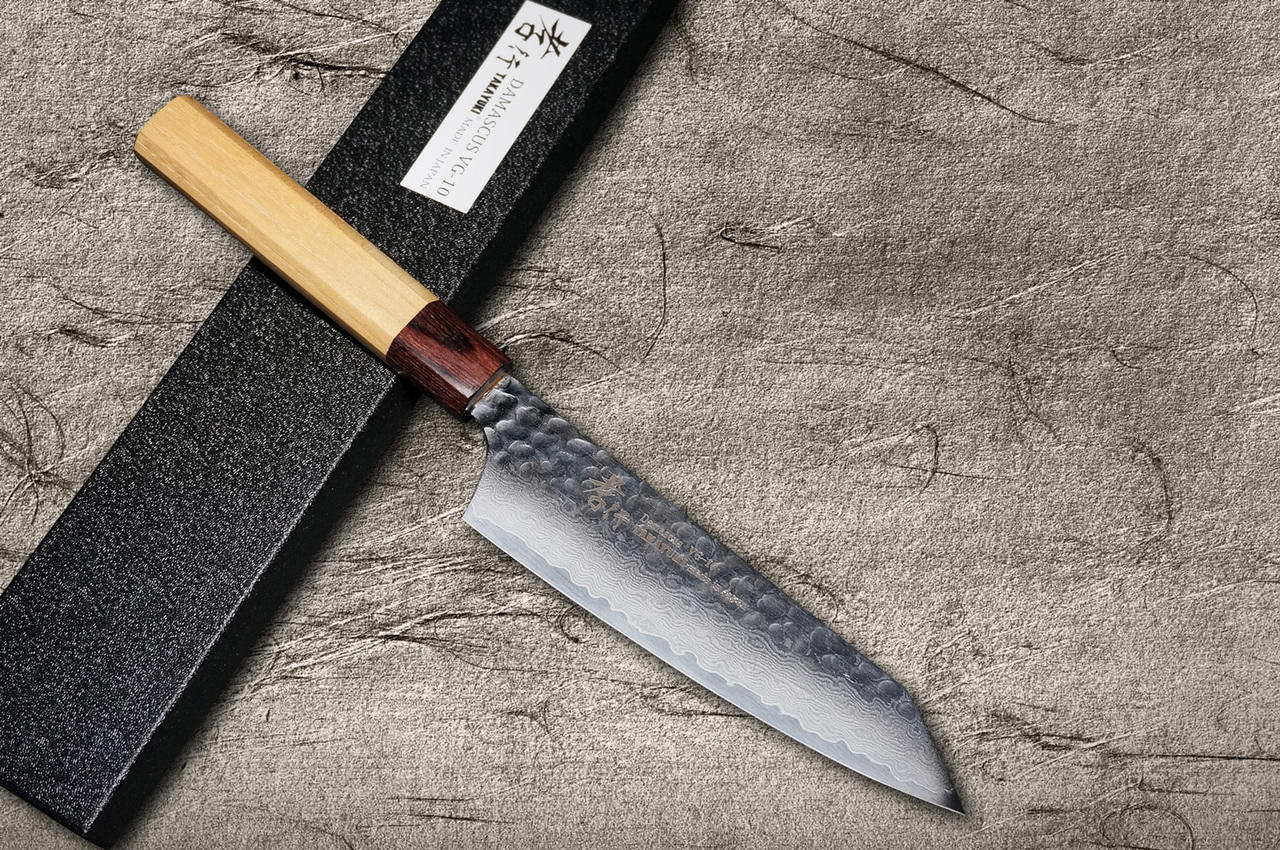 Sakai Takayuki 33-Layer VG10 Damascus Hammered WA Japanese Chef's Knife SET  (Gyuto210-Slicer-Nakiri-Honesuki180-Petty150-Steak Petty-Kengata Santoku)