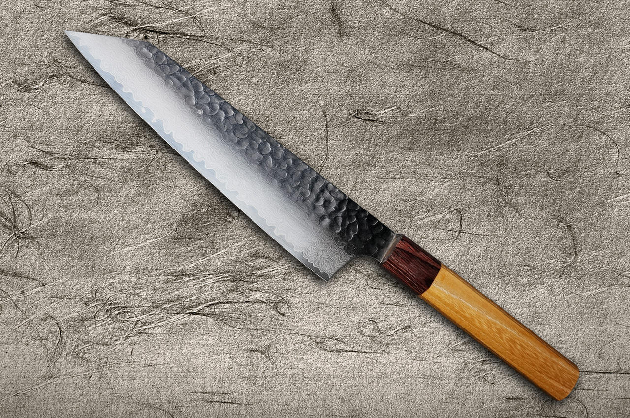 SpitJack Chef Knife. Japanese Damascus Feather Design Kitchen