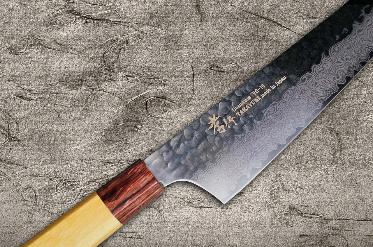 Sakai Takayuki 33-Layer VG10 Damascus Hammered WA Japanese Chef's  Kengata-Gyuto Knife 190mm | Japanese knives