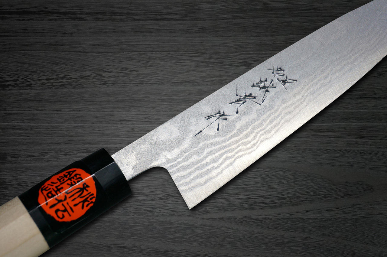Shigeki Tanaka Aogami No.2 Damascus MB Japanese Chefs Petty KnifeUtility 135mm with Magnolia Wood Handle