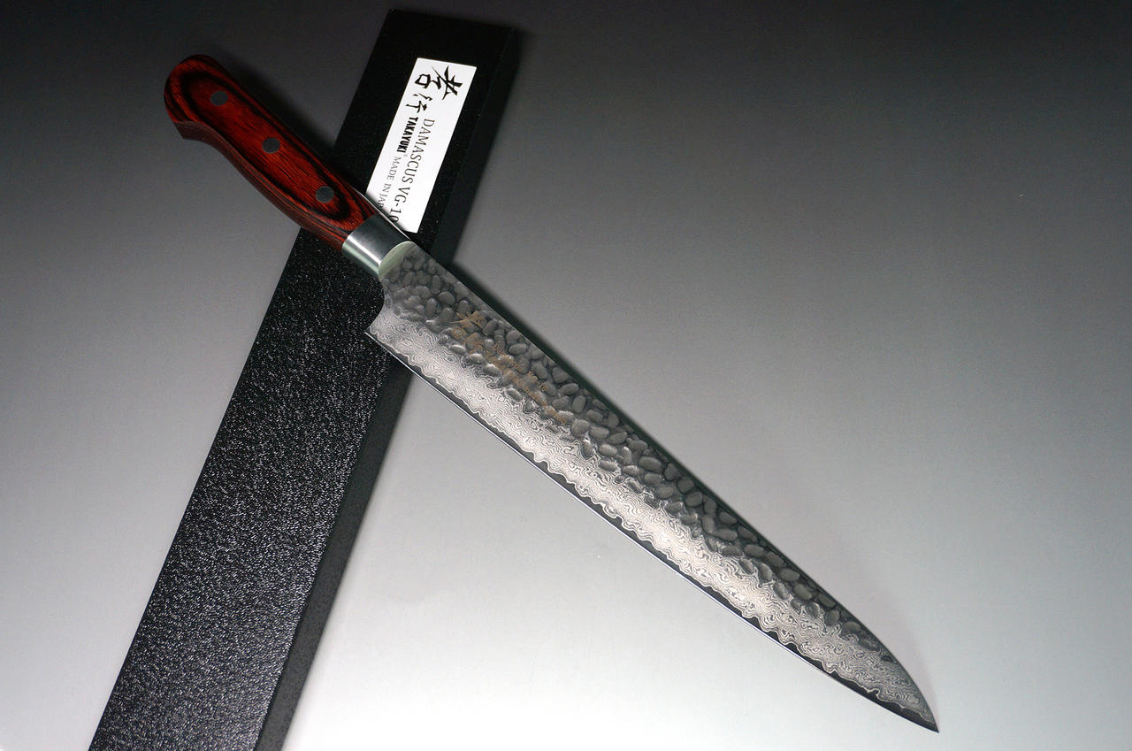 Sakai Takayuki 33-Layer VG10 Damascus Hammered Japanese Chef's Knife SET  (Gyuto-Slicer-Santoku-Vegetable-Petty120-Petty80-Kengata Gyuto-Kengata