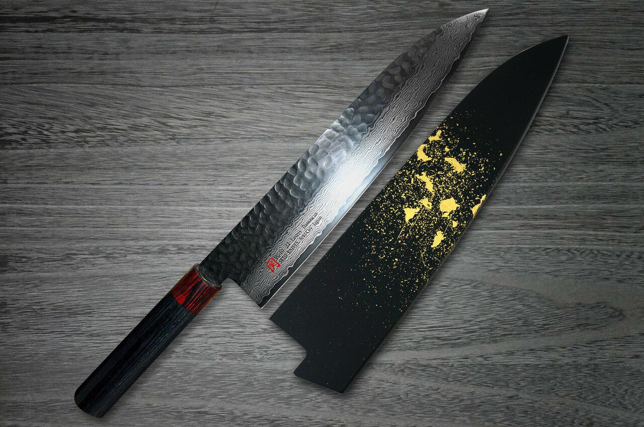  Damascus Pocket Knife Set Mini Chef Knife with Sheath