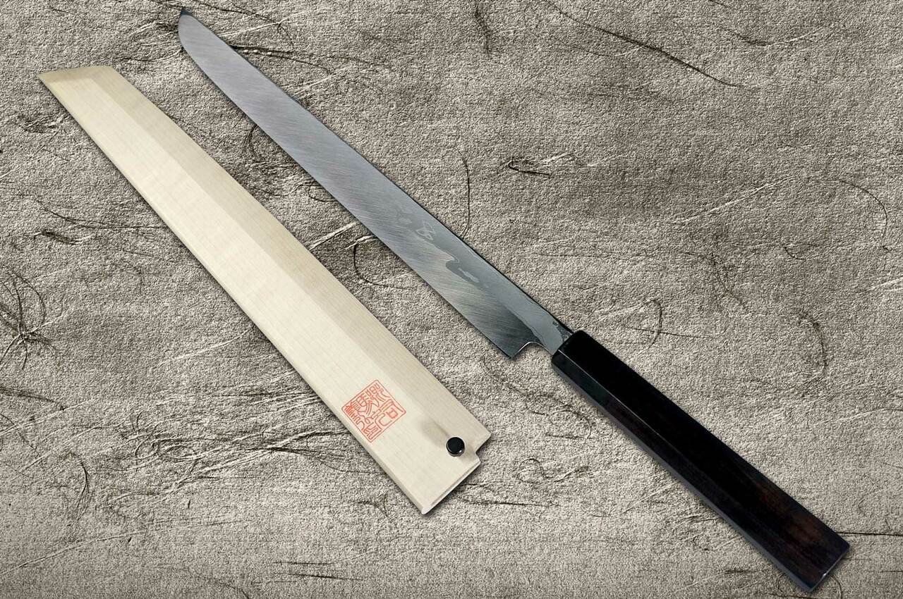 Tasai Damascus Marking Knife Japanese Iris Kiridashi Kogatana Mokume Shobu  Tousu