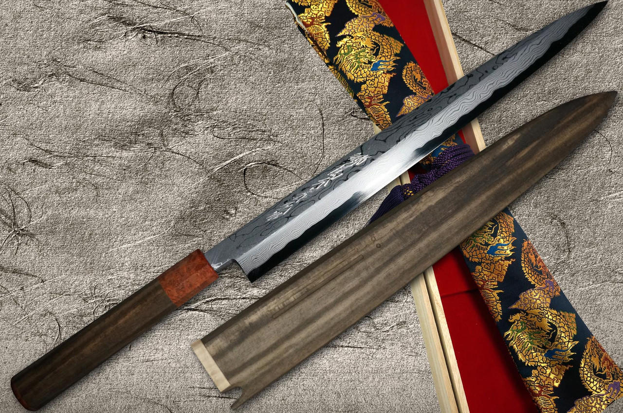 ishgaki teusuya様 Yoshihiro Senbon Kurogaki Edition Aogami No.1 Damascus Suminagashi